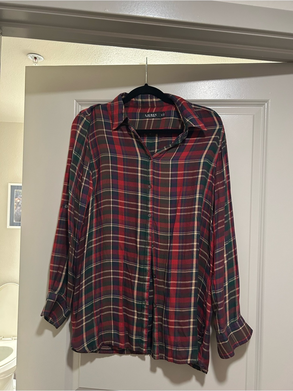 Lauren Ralph Plaid Button-Down Shirt
